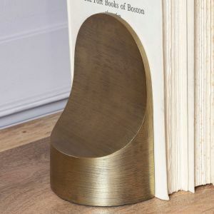Curved Antique Brass Bookends