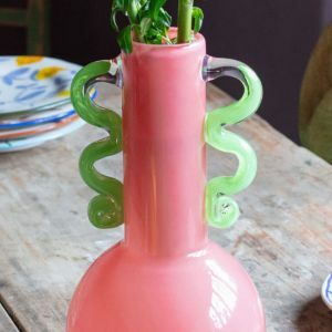 Fiesta Pink and Green Vase