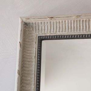 Grey Bevelled Wooden Mirror