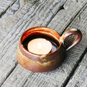 Stoneware Cup Tea Light Holder
