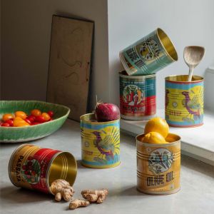 Set of Two Olive Oil Tins