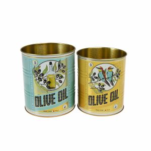 Set of Two Olive Oil Tins