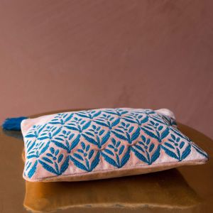 Ava Pink and Blue Velvet Pouch