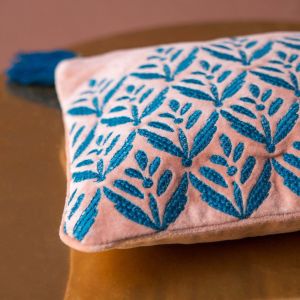 Ava Pink and Blue Velvet Pouch