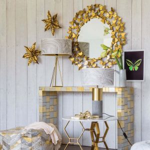 Large Gold Butterfly Mirror