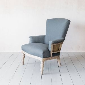 Grey Deconstructed Linen Armchair