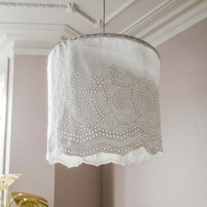 Embroidered Linen Shade