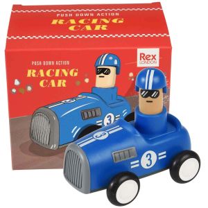 Blue Push Down Toy Racing Car