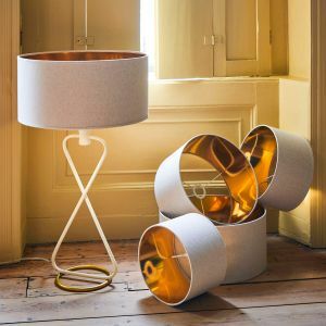 Linen and Gold Lamp Shades