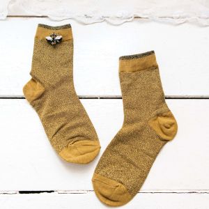 Sparkly Socks with Bee Pin