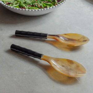 Horn and Resin Salad Servers