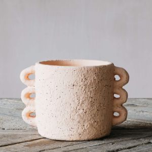 Pink Looped Handle Plant Pot