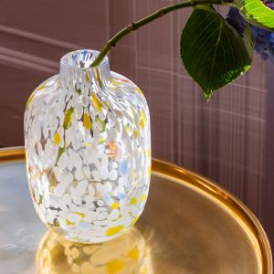 Small Rainbow Speckled Glass Vase