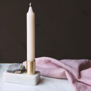 Amethyst and Brass Candle Holder