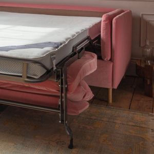 Edwina Pink Classic Velvet Sofa Bed