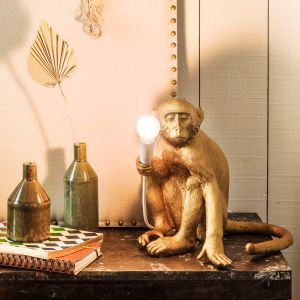 Gold Sitting Monkey Light
