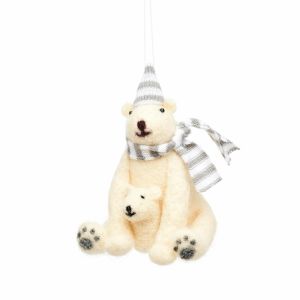 Polar Bear and Cub Decoration