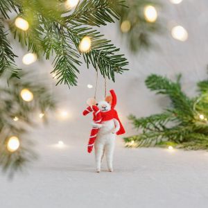Mimi Mouse with Candy Cane Tree Decoration