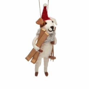 Dylan Dog with Skis Tree Decoration