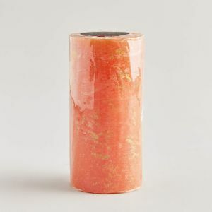 Orange and Cinnamon Gold Marbled Pillar Candle