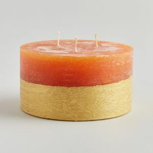 Orange and Cinnamon Large Gold Dipped Candle