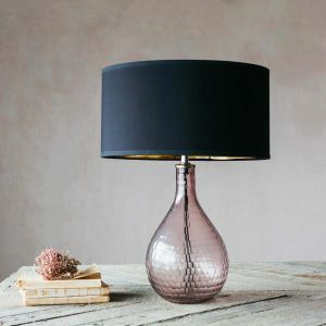 Hammered Pink Glass Table Lamp 