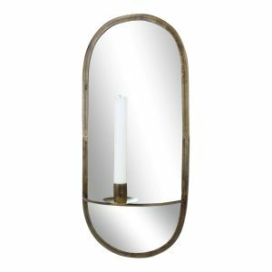 Antiqued Brass Mirror Candle Holder