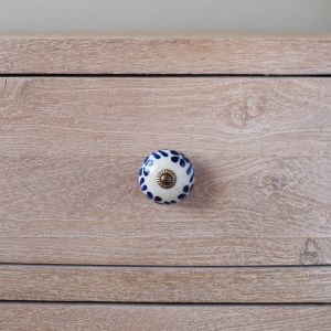 Ceramic Flower and Leaves Hand-Painted Knob