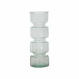 Tall Tiered Recycled Glass Vase