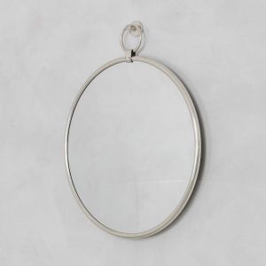 Medium Antique Silver Pendant Mirror