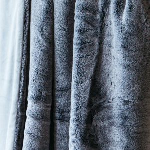 Charcoal Tipped Faux Fur Throw