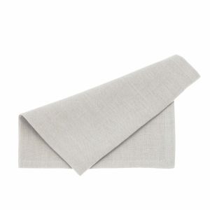 Set of Two Pale Grey Linen Napkins