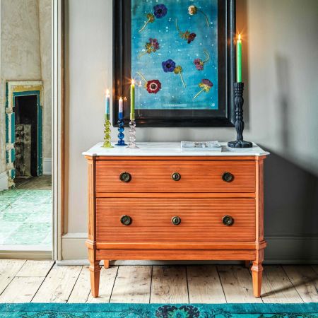 Lottie Coral and Marble Chest of Drawers