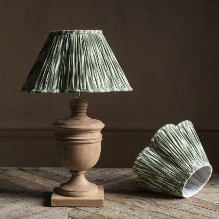 Olive Ikat Scalloped Empire Lamp Shades