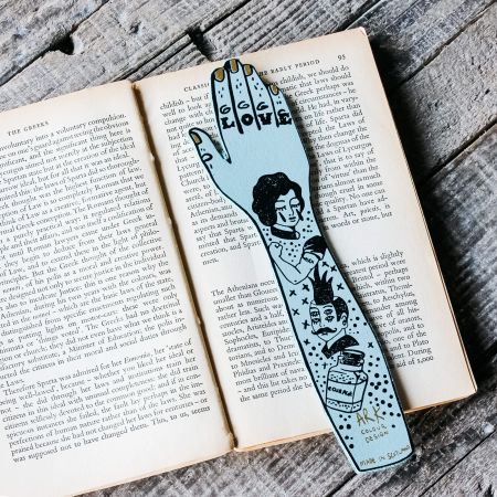 Blue Tattooed Arm Bookmark