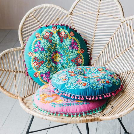 Round Boho Seat Cushions