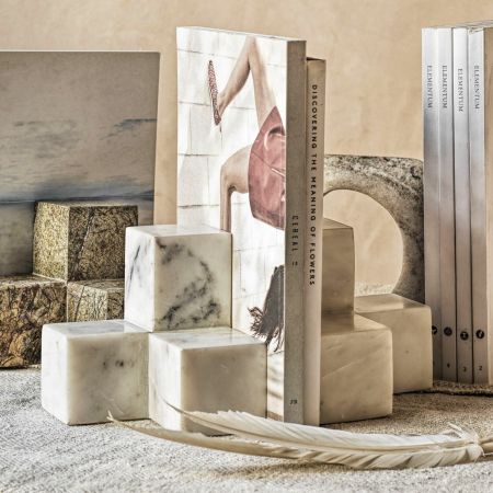 White Marble Bookend