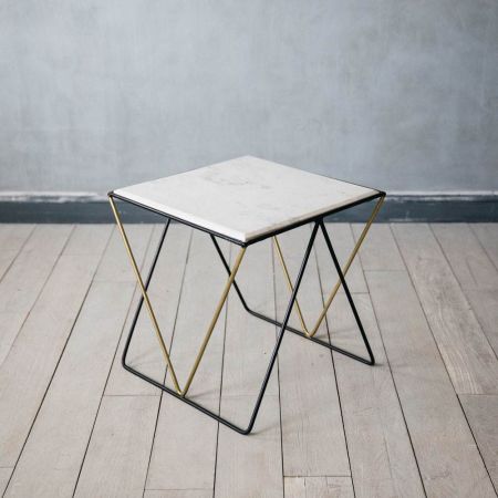 Detroit Marble Square Side Table