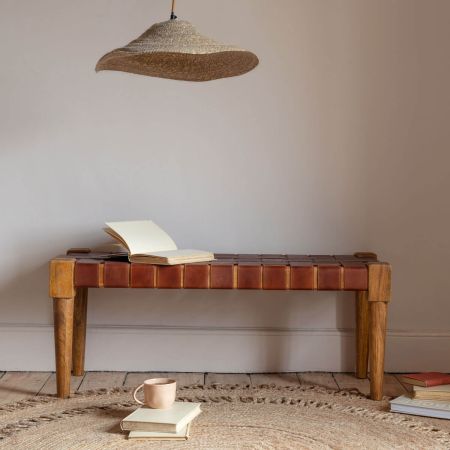 Chester Woven Leather Bench