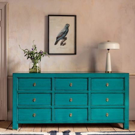 Leshan Peacock Chest of Drawers