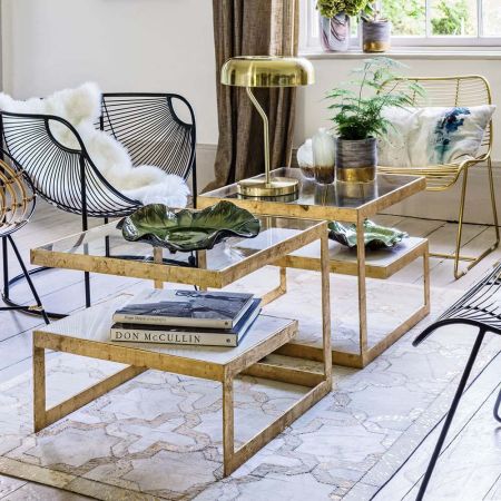 Estere Gold and Marble Coffee Table