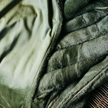 Olive Green Ribbed Throw