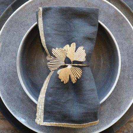 Brass Leaves Napkin Ring