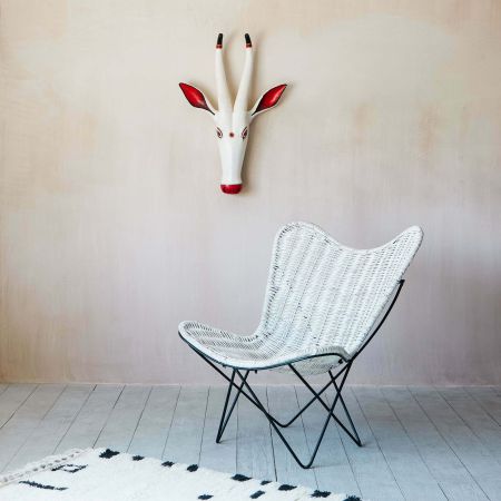 Poppy White Rattan Chair