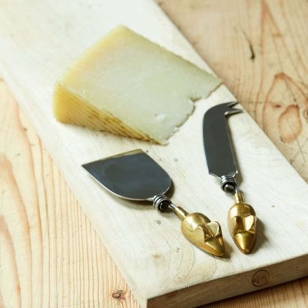 Set of Two Gold Mice Cheese Knives - Thumbnail