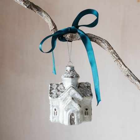 Silver House Christmas Tree Decoration
