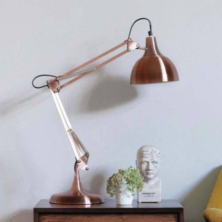 Copper Angled Table Lamp