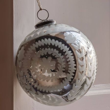 Aged Patina Glass Christmas Bauble