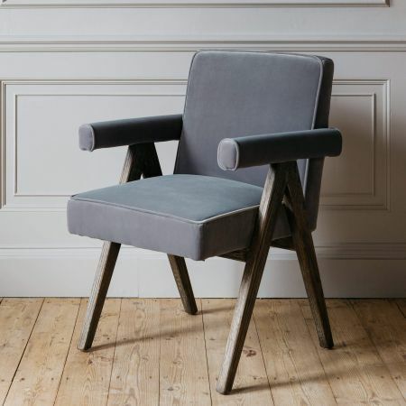 Logan Slate Grey Velvet Chair