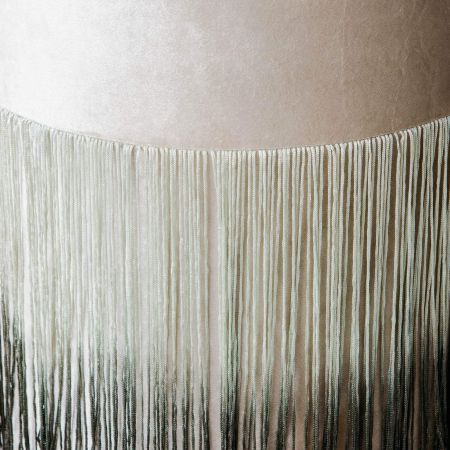 Taupe Ombre Fringed Stool